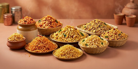 Chevda and sev Gujarati farsan from Pooja Foods