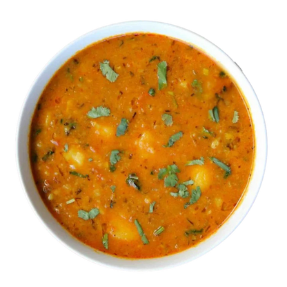 Home-cooked vegetarian curry from a Pooja Foods meal plan