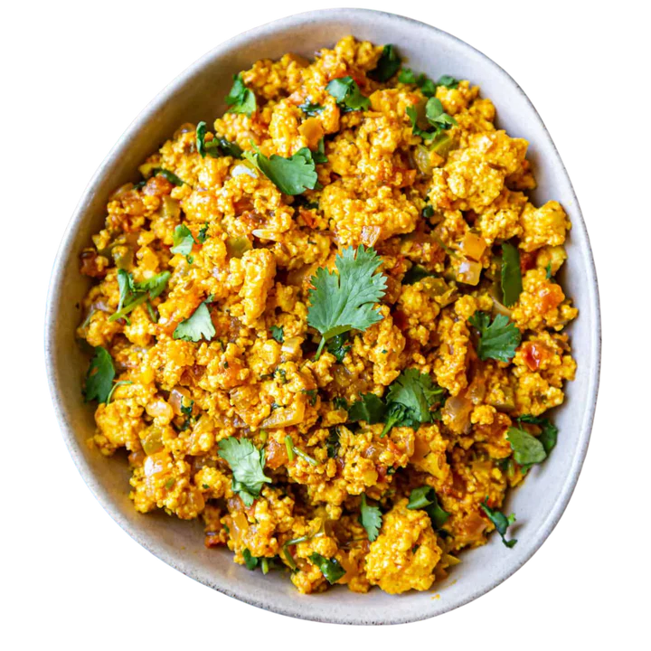 Home-cooked vegetarian curry from a Pooja Foods meal plan
