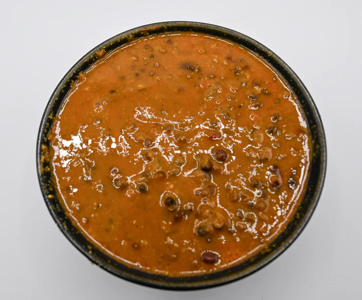 Home-cooked vegetarian curry from a Pooja Foods meal plan